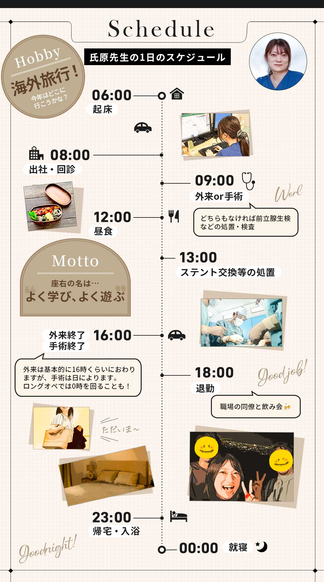氏原先生の一日のスケジュール