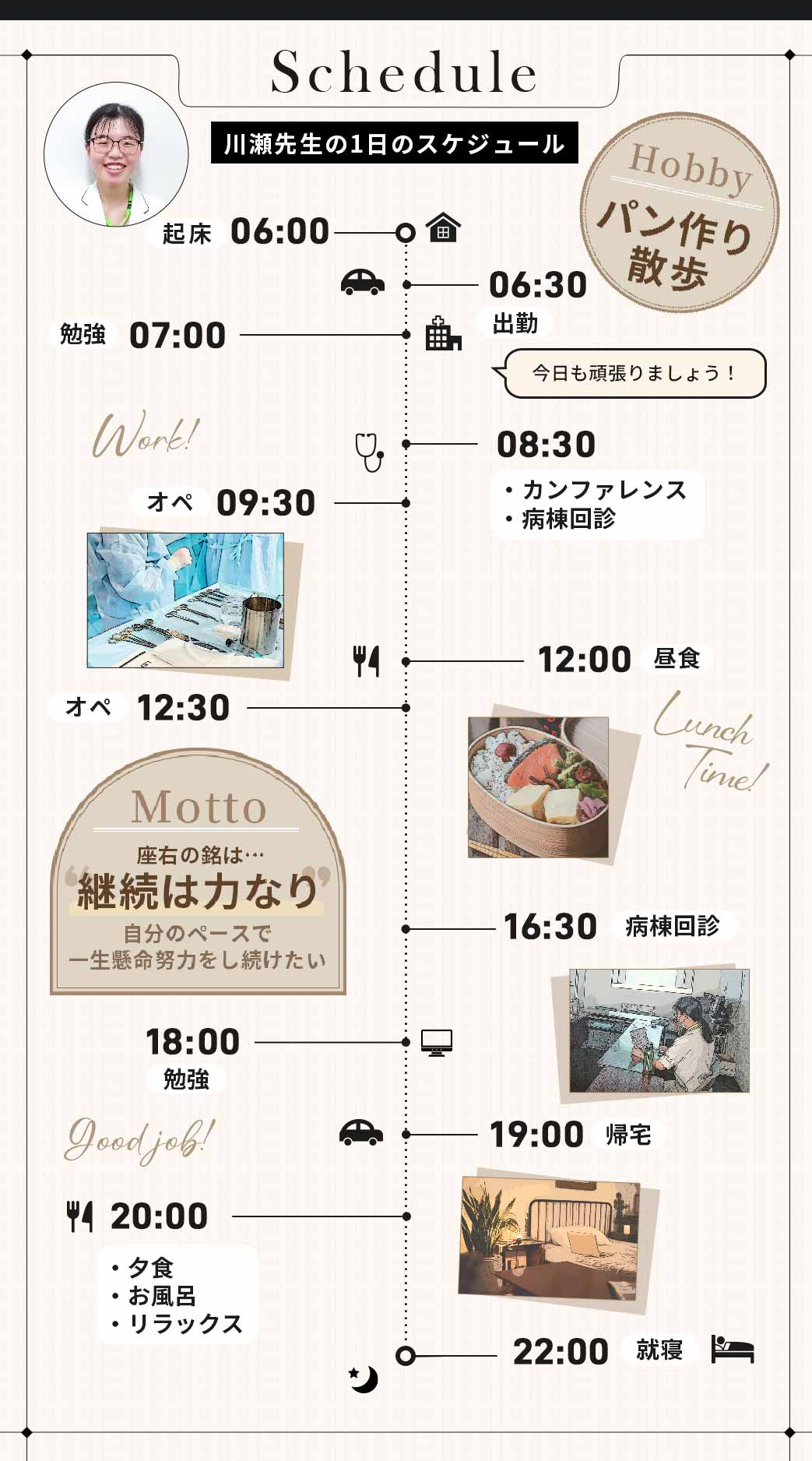 川瀬先生の一日のスケジュール