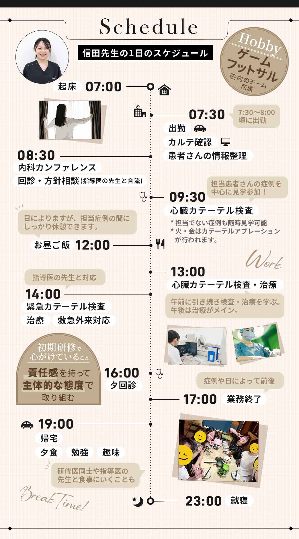 信田先生の一日のスケジュール